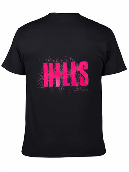 Camiseta Negra Hills Rosa con Diseño Atrevido