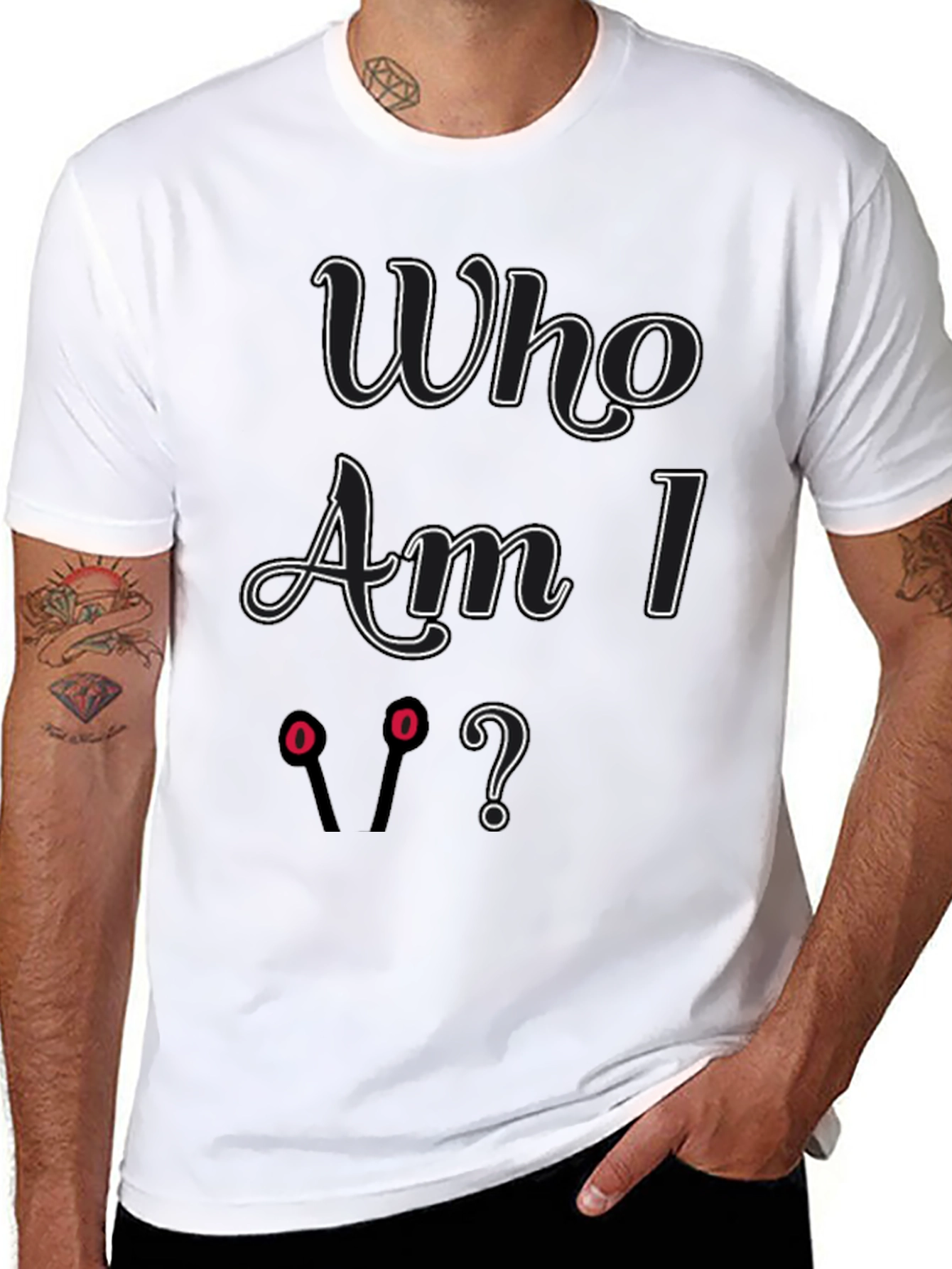 Camiseta Negra Who Am I? Original