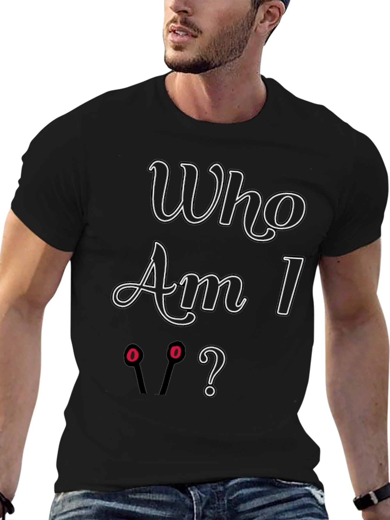 Camiseta Negra Who Am I? Original