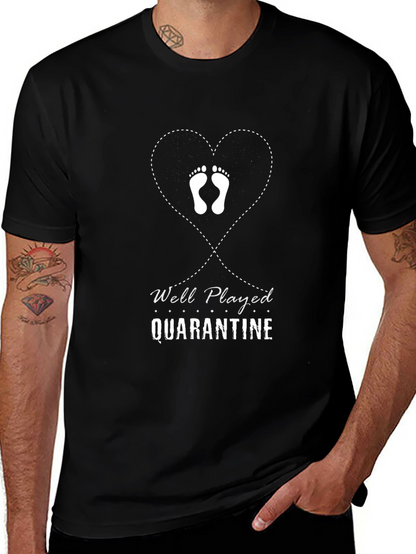 Camiseta Negra Divertida Well Played Quarantine