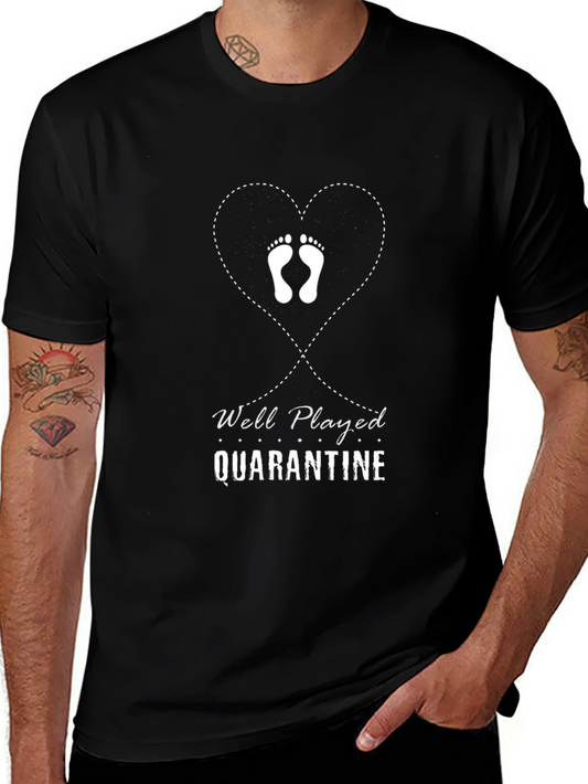 Camiseta Negra Divertida Well Played Quarantine