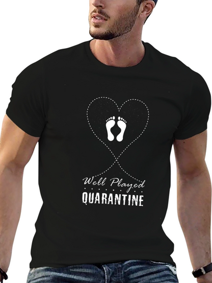 Camiseta Negra Divertida Well Played Quarantine
