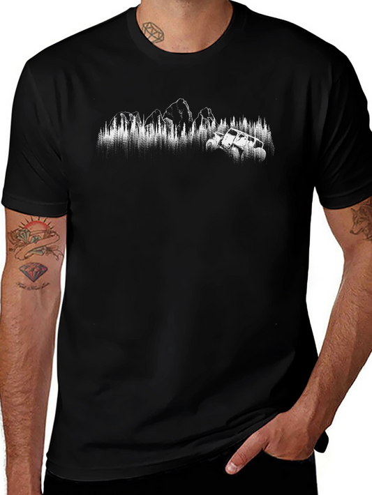 Camiseta Negra con Diseño de Aventura Todoterreno