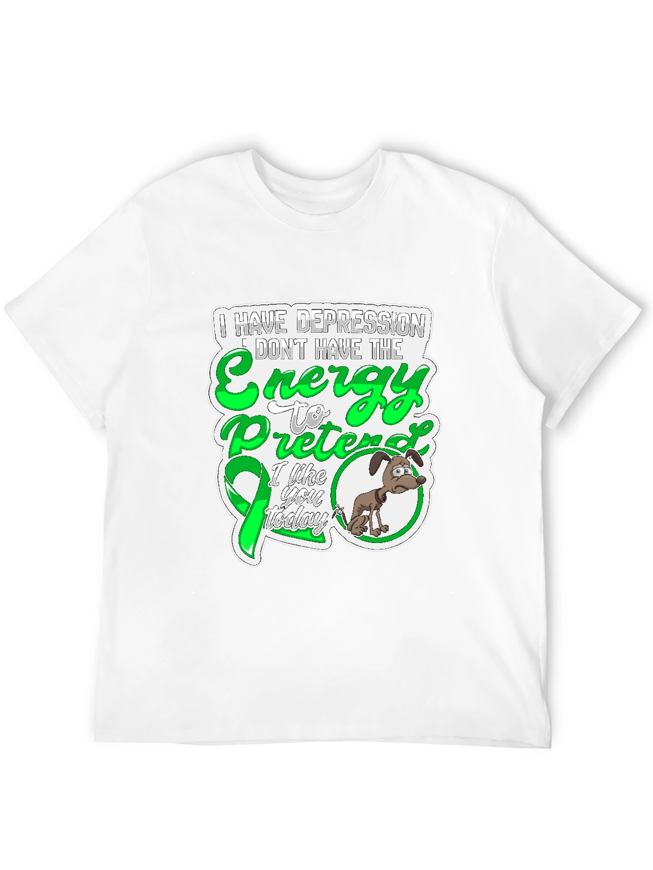 Camiseta Negra con Diseño de Depresión y Energía