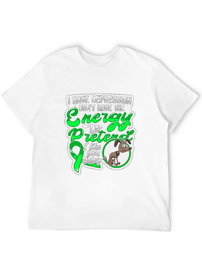 Camiseta Negra con Diseño de Depresión y Energía