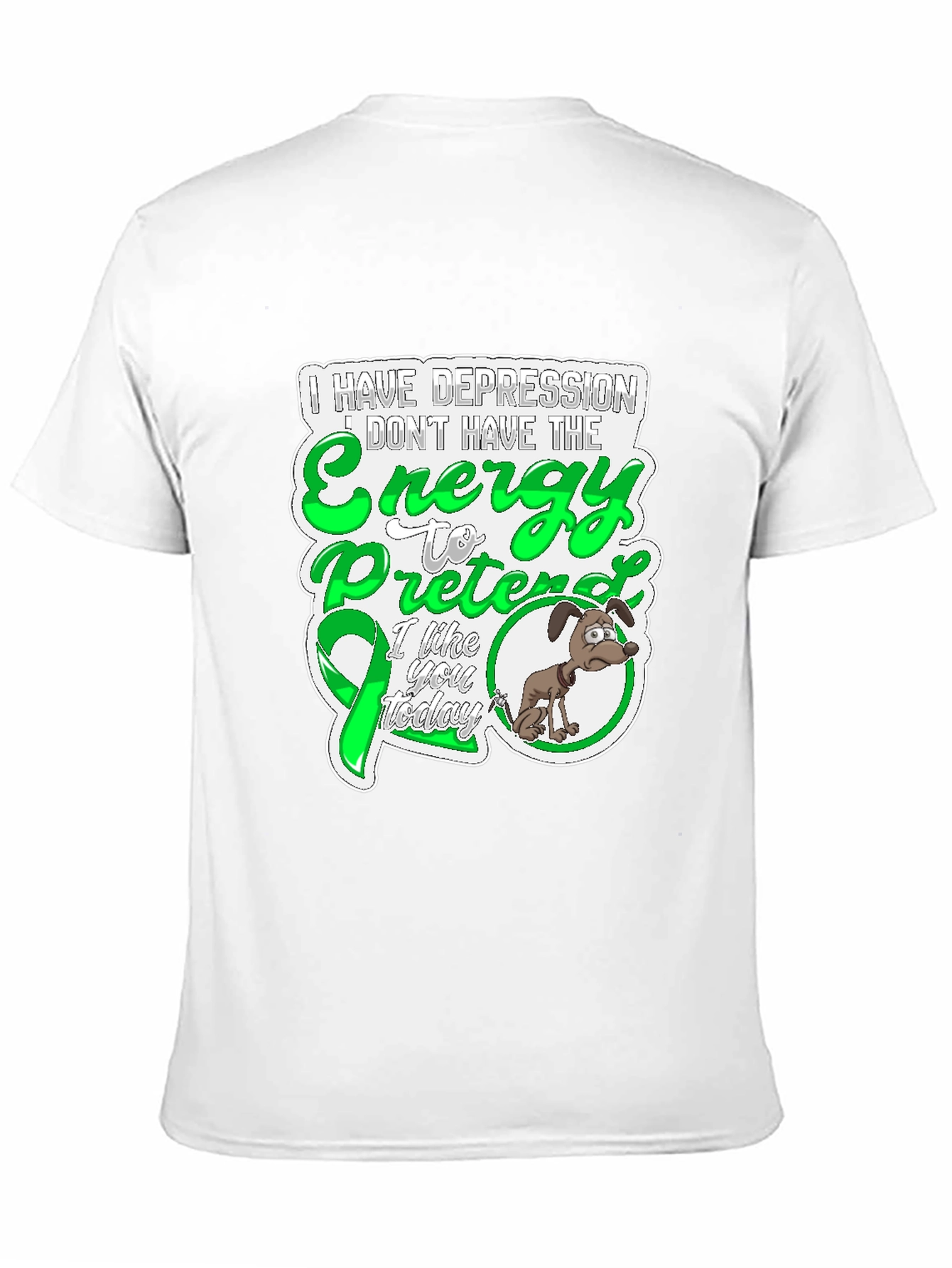 Camiseta Negra con Diseño de Depresión y Energía