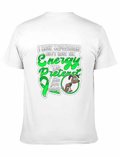 Camiseta Negra con Diseño de Depresión y Energía