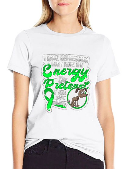 Camiseta Negra con Diseño de Depresión y Energía