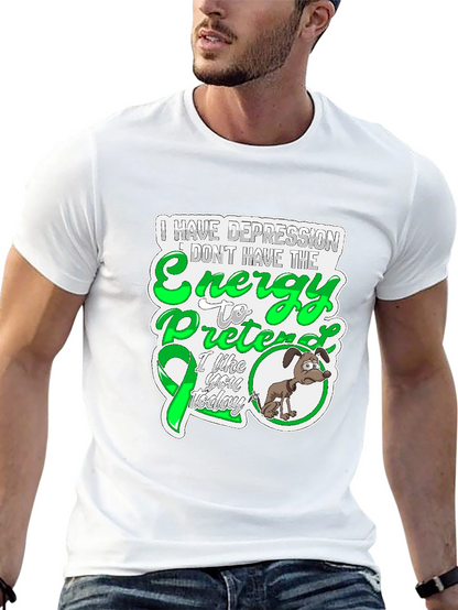 Camiseta Negra con Diseño de Depresión y Energía