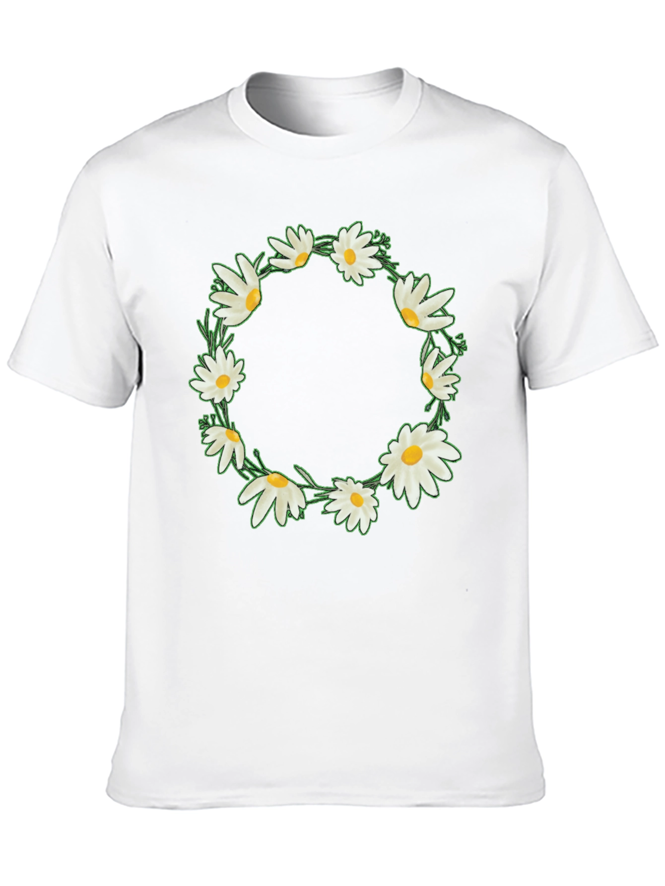 Camiseta Negra con Corona de Margaritas