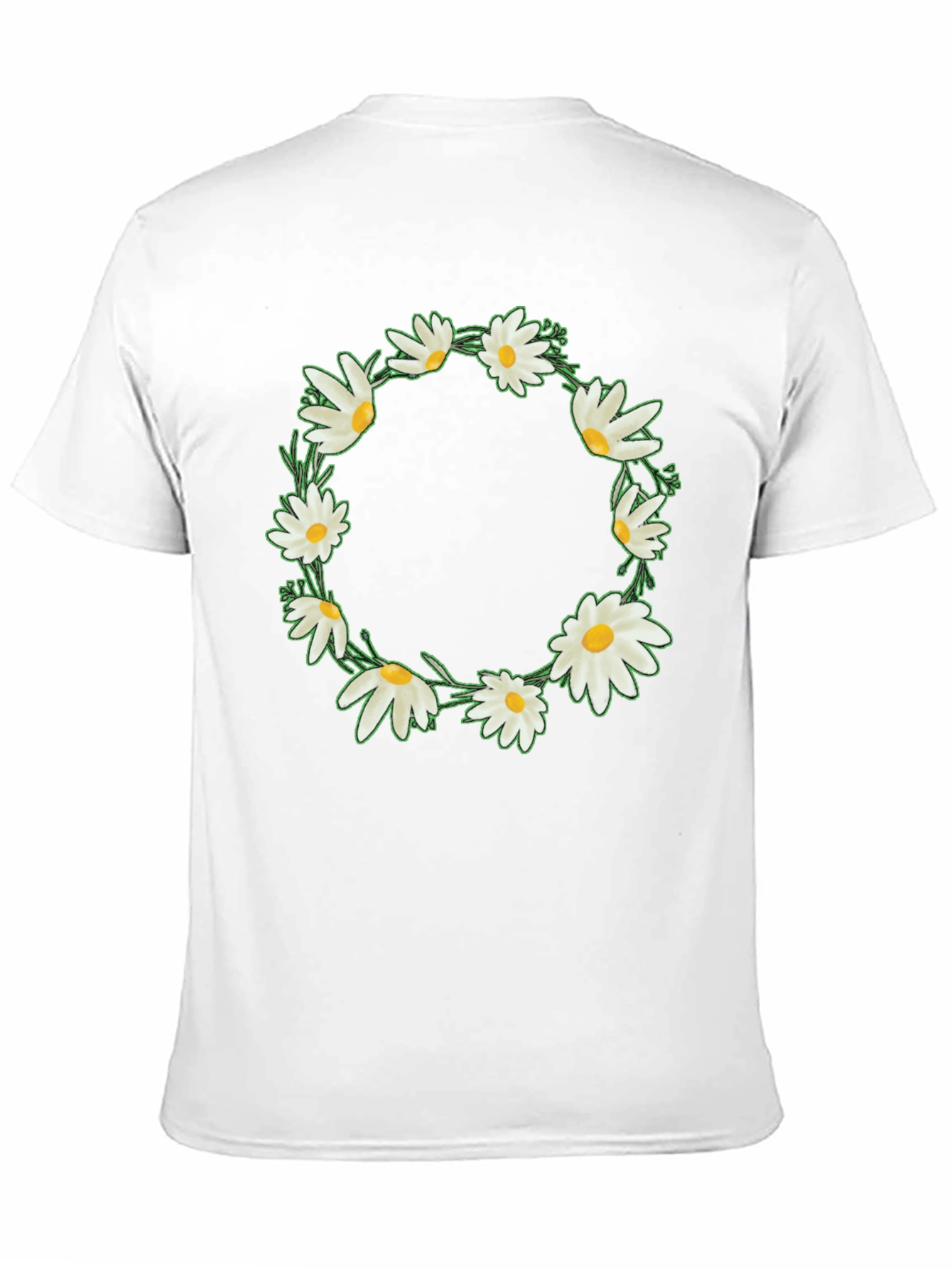 Camiseta Negra con Corona de Margaritas