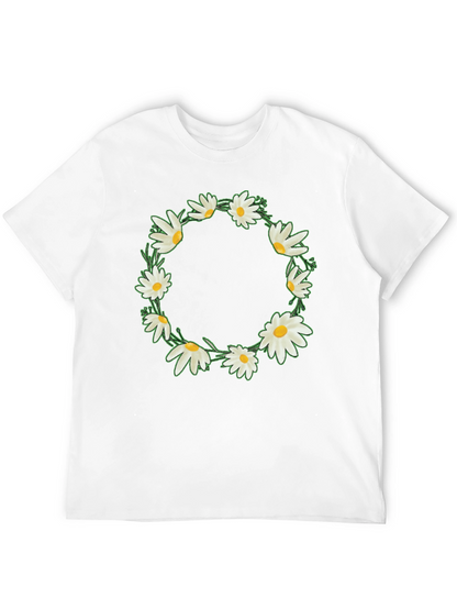 Camiseta Negra con Corona de Margaritas