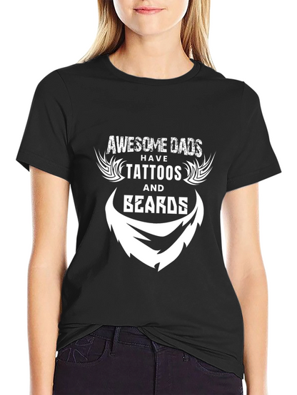 Camiseta Negra: Dads Awesome Tattoos & Beards