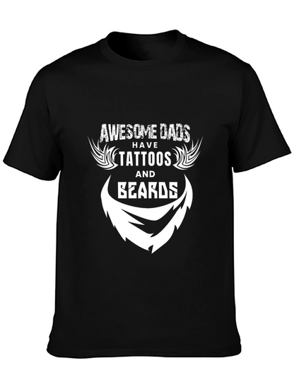 Camiseta Negra: Dads Awesome Tattoos & Beards