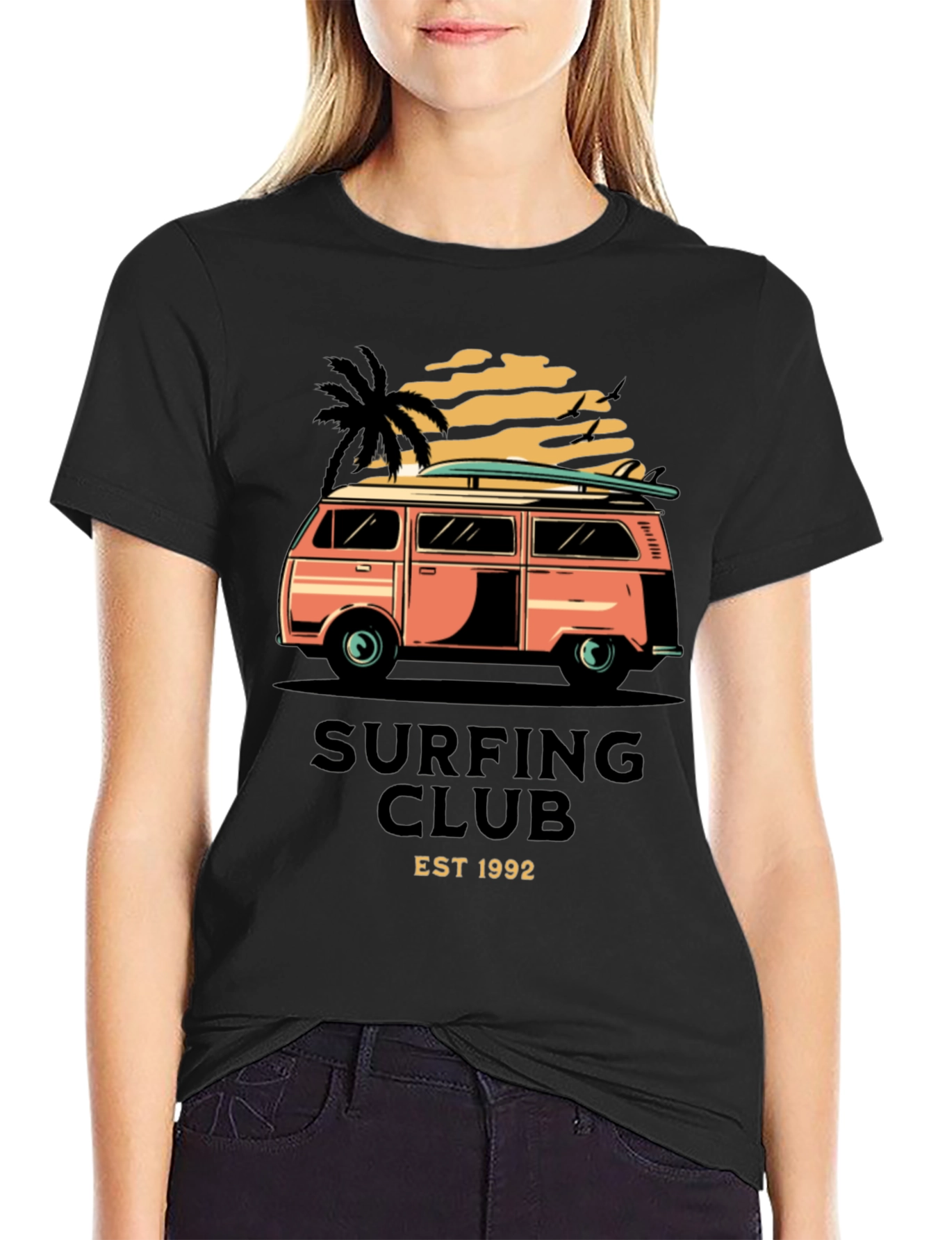 Camiseta Negra Surf Club Est 1992