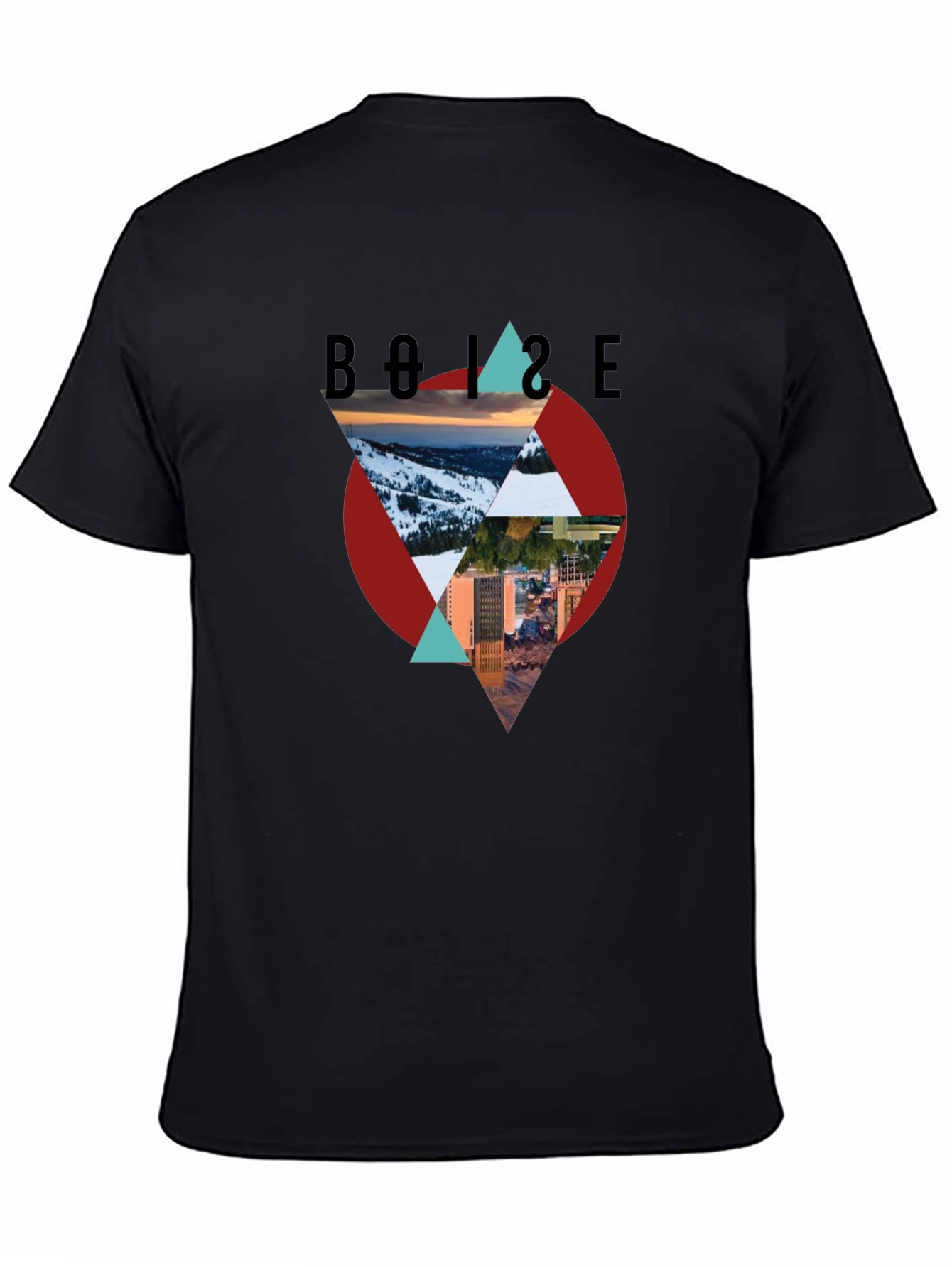 Camiseta Negra Boise Diseño Gráfico