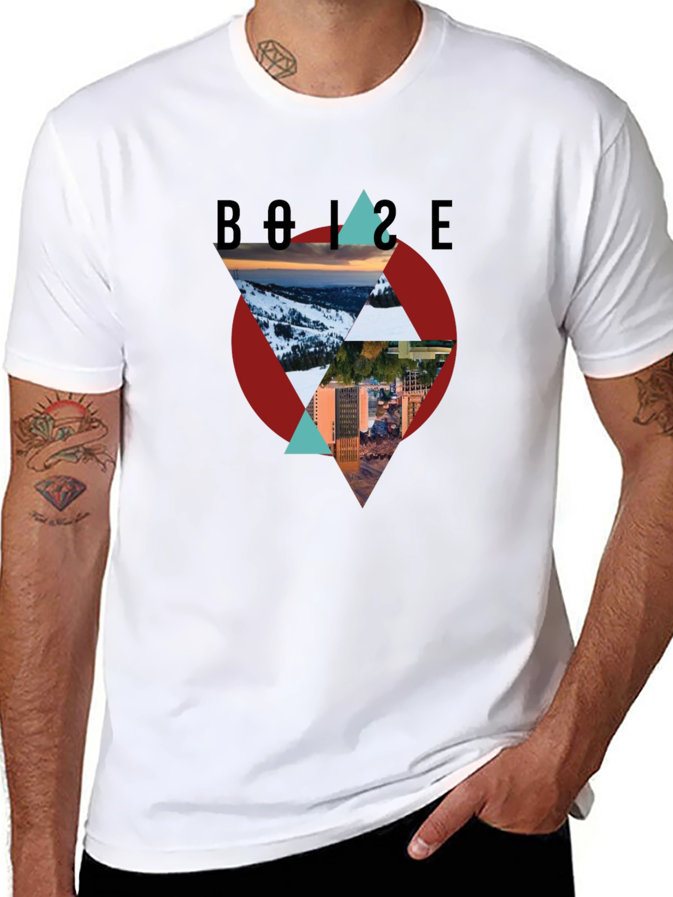 Camiseta Negra Boise Diseño Gráfico