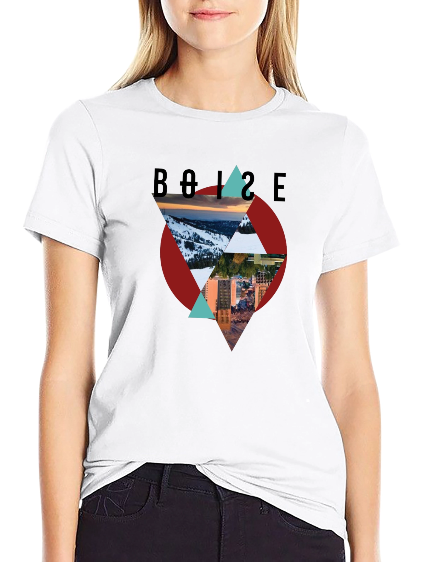 Camiseta Negra Boise Diseño Gráfico