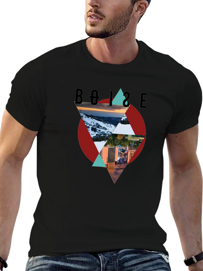 Camiseta Negra Boise Diseño Gráfico