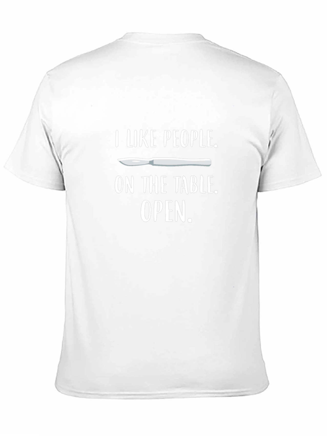 Camiseta Negra I Like People Open para Cirujanos