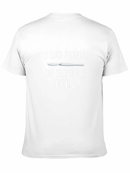 Camiseta Negra I Like People Open para Cirujanos