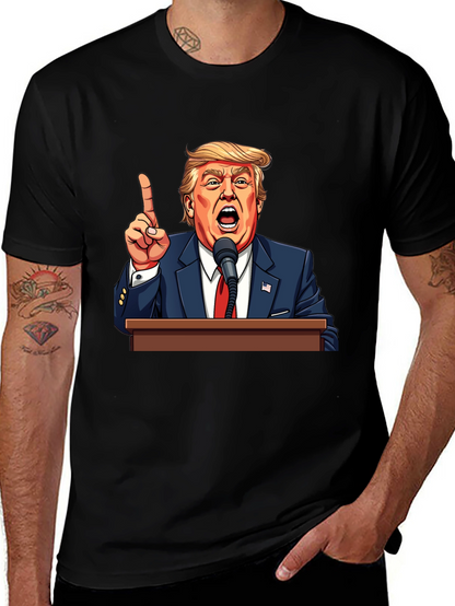 Camiseta Negra con Diseño de Trump