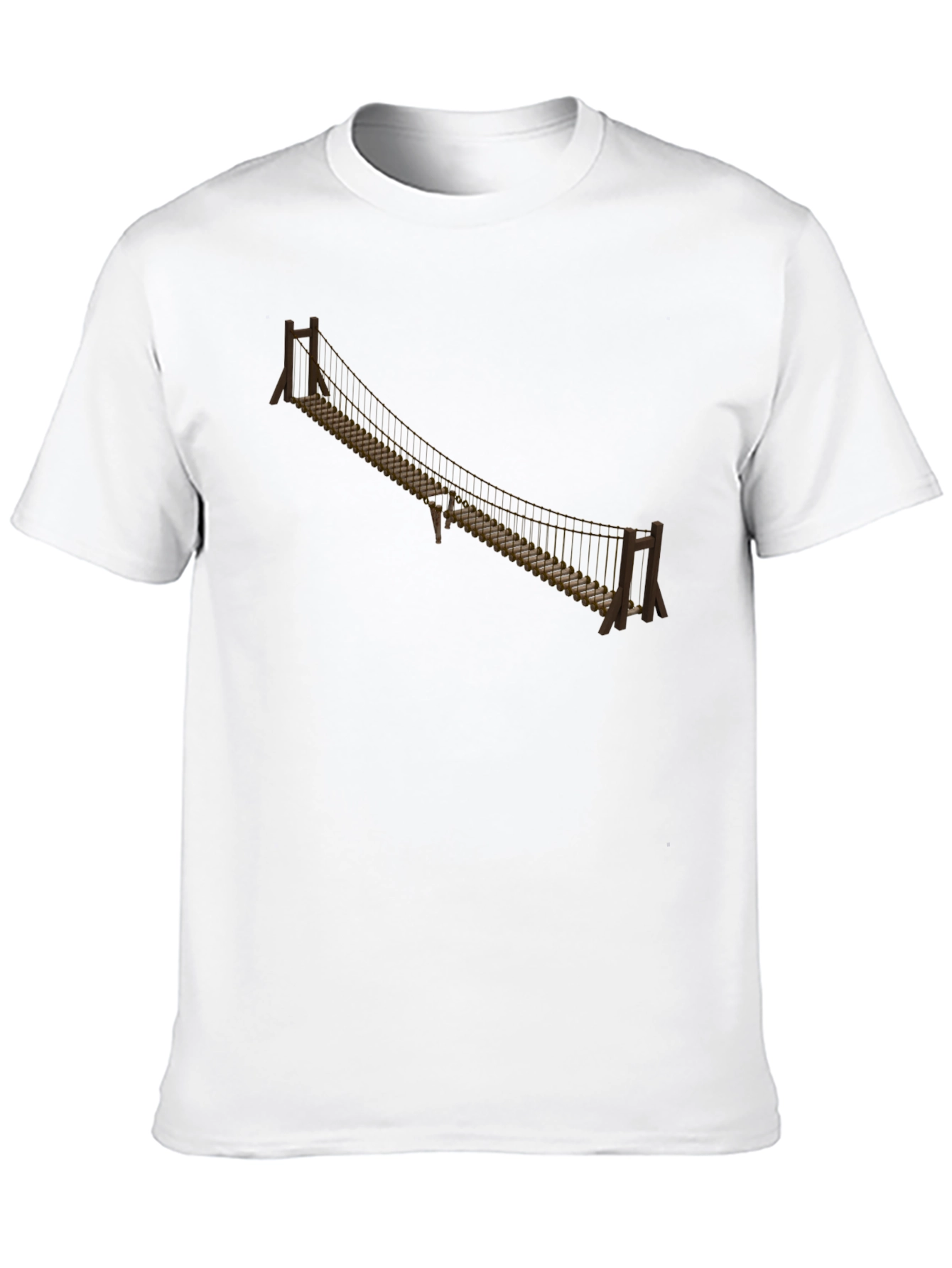 Camiseta Negra con Puente Colgante - Aventura y Estilo