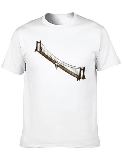 Camiseta Negra con Puente Colgante - Aventura y Estilo