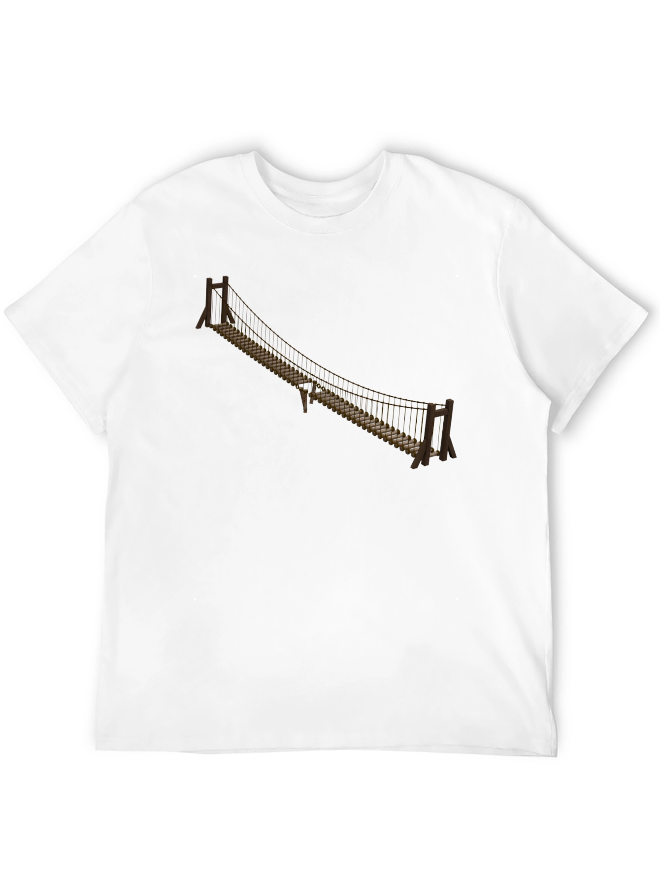 Camiseta Negra con Puente Colgante - Aventura y Estilo