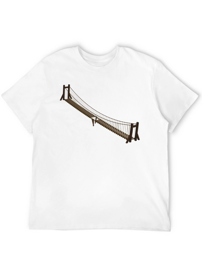 Camiseta Negra con Puente Colgante - Aventura y Estilo