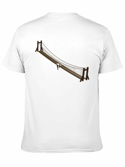 Camiseta Negra con Puente Colgante - Aventura y Estilo