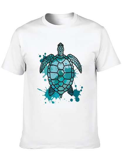 Camiseta Negra con Diseño de Tortuga Marina Azul