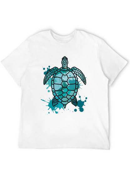 Camiseta Negra con Diseño de Tortuga Marina Azul