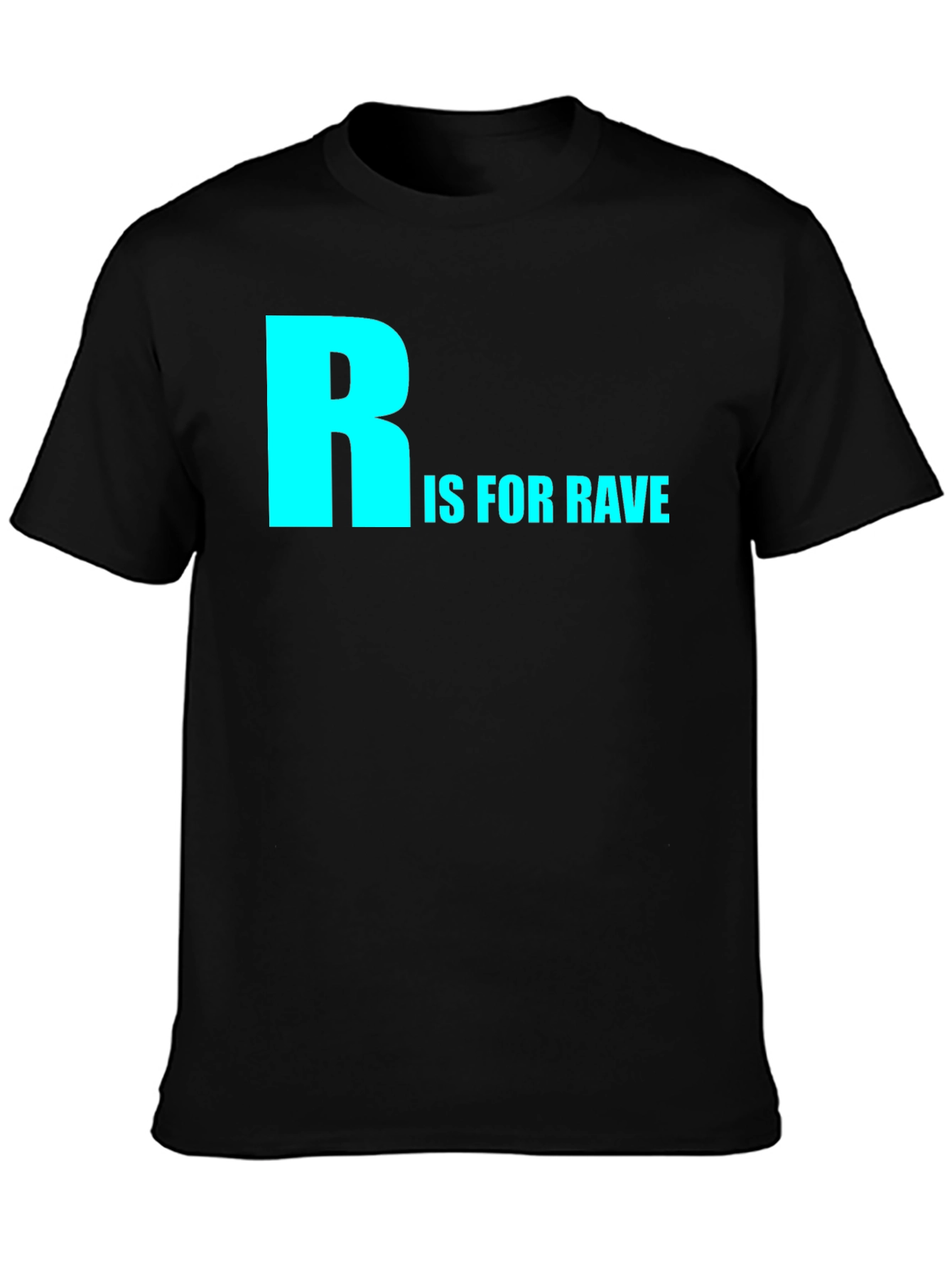 Camiseta Negra R is for Rave Algodón Cómoda