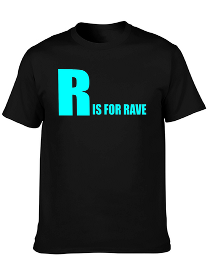 Camiseta Negra R is for Rave Algodón Cómoda