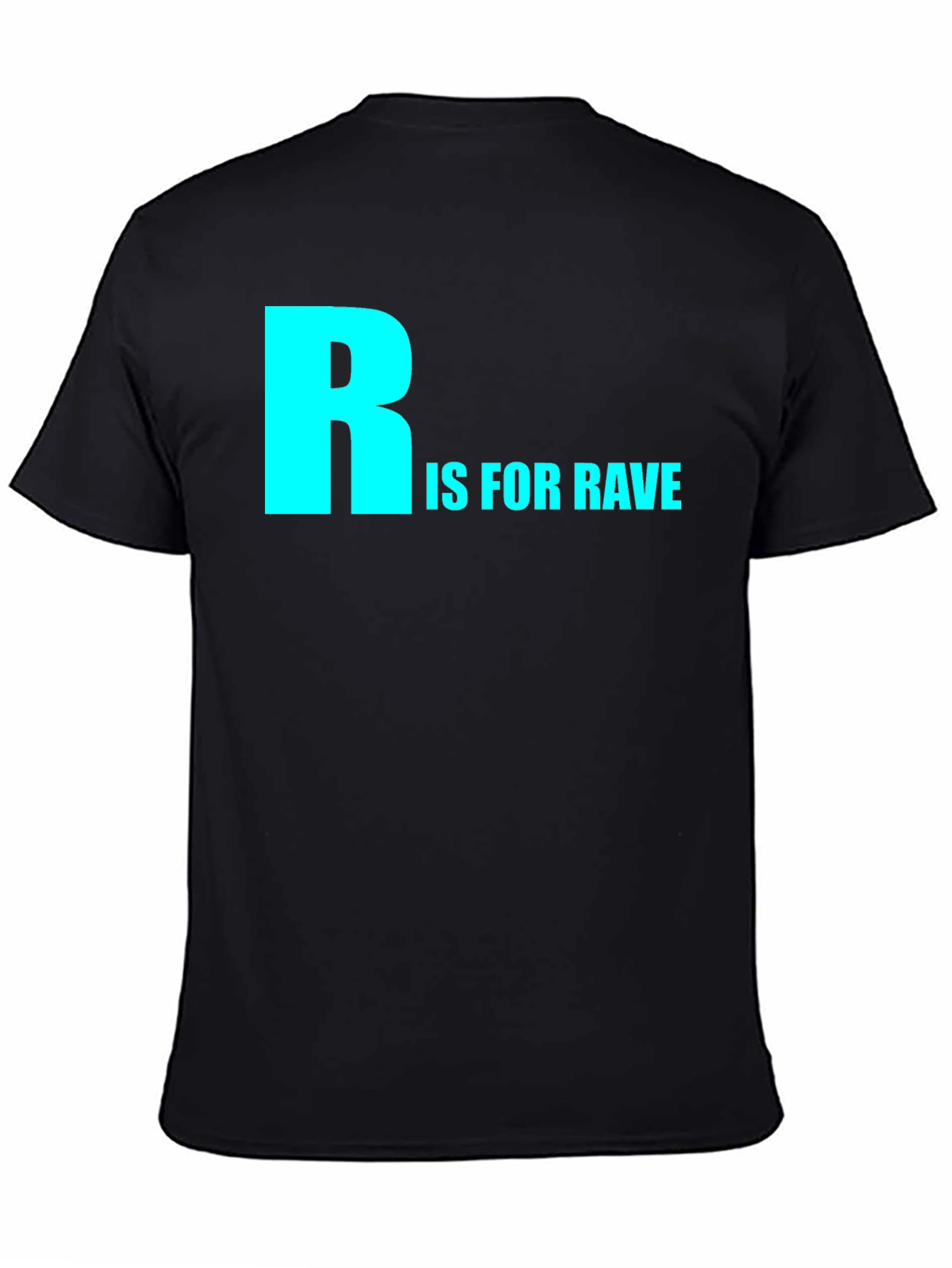 Camiseta Negra R is for Rave Algodón Cómoda
