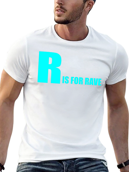 Camiseta Negra R is for Rave Algodón Cómoda