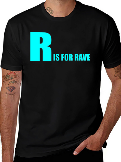 Camiseta Negra R is for Rave Algodón Cómoda
