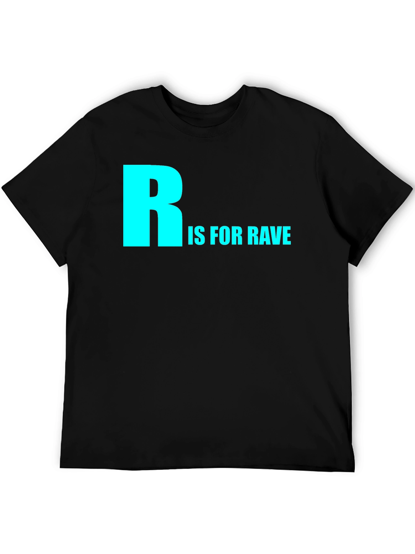 Camiseta Negra R is for Rave Algodón Cómoda