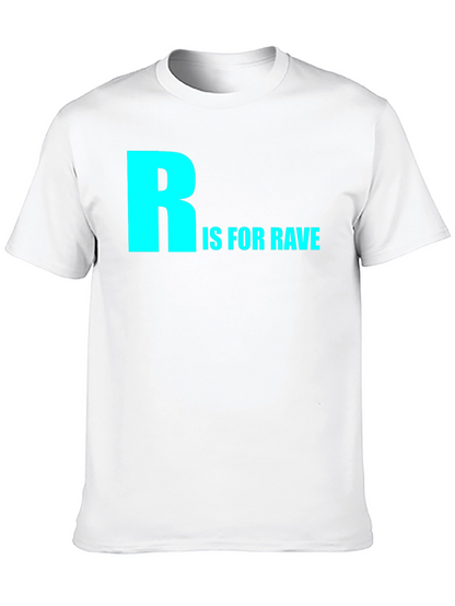 Camiseta Negra R is for Rave Algodón Cómoda