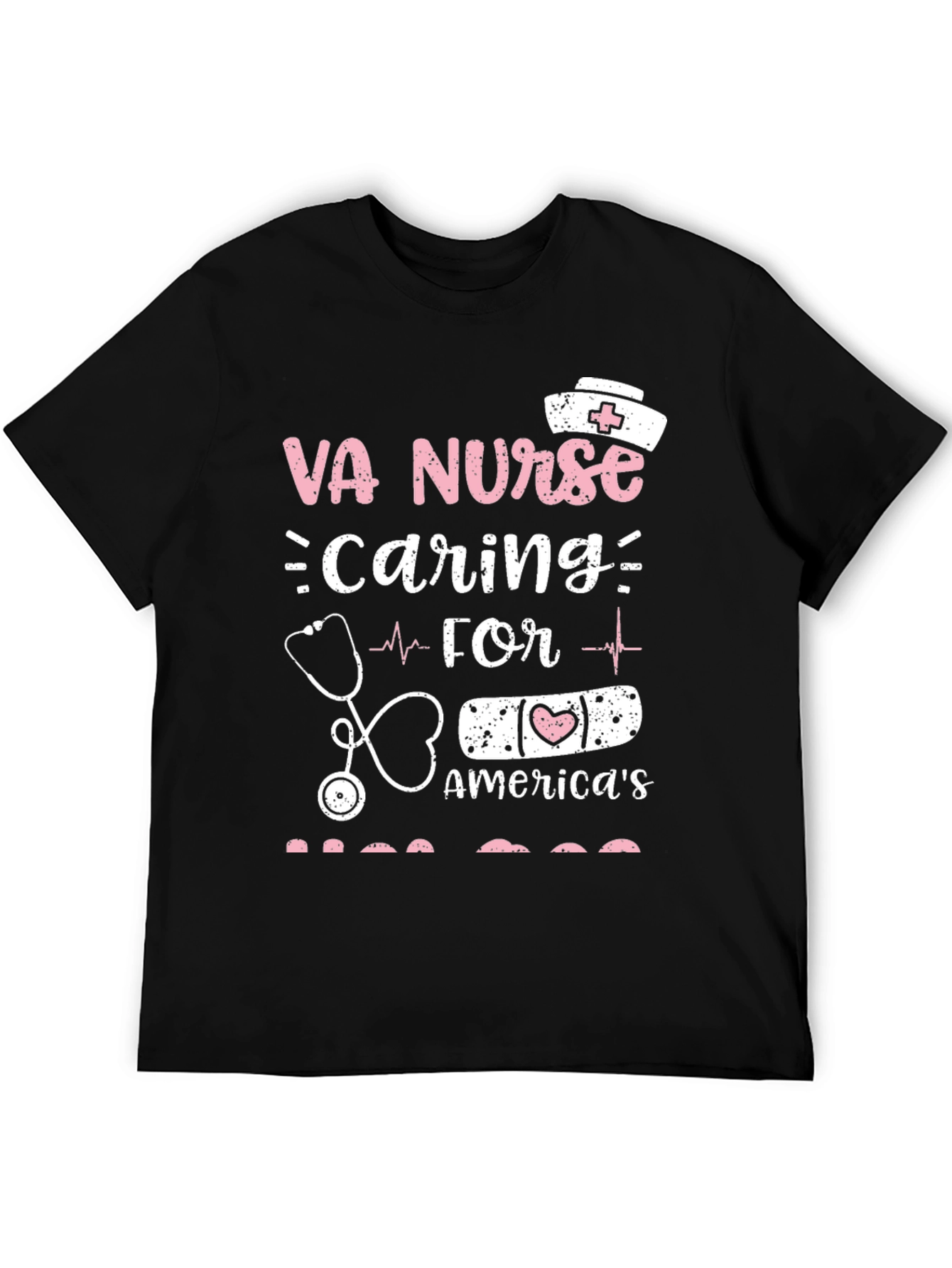 Camiseta Negra VA Nurse Caring for America