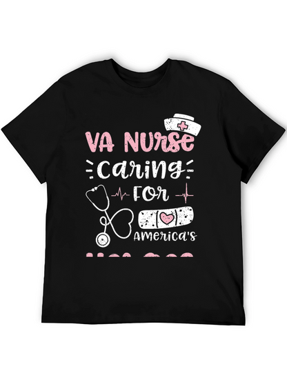 Camiseta Negra VA Nurse Caring for America