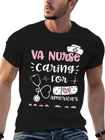 Camiseta Negra VA Nurse Caring for America