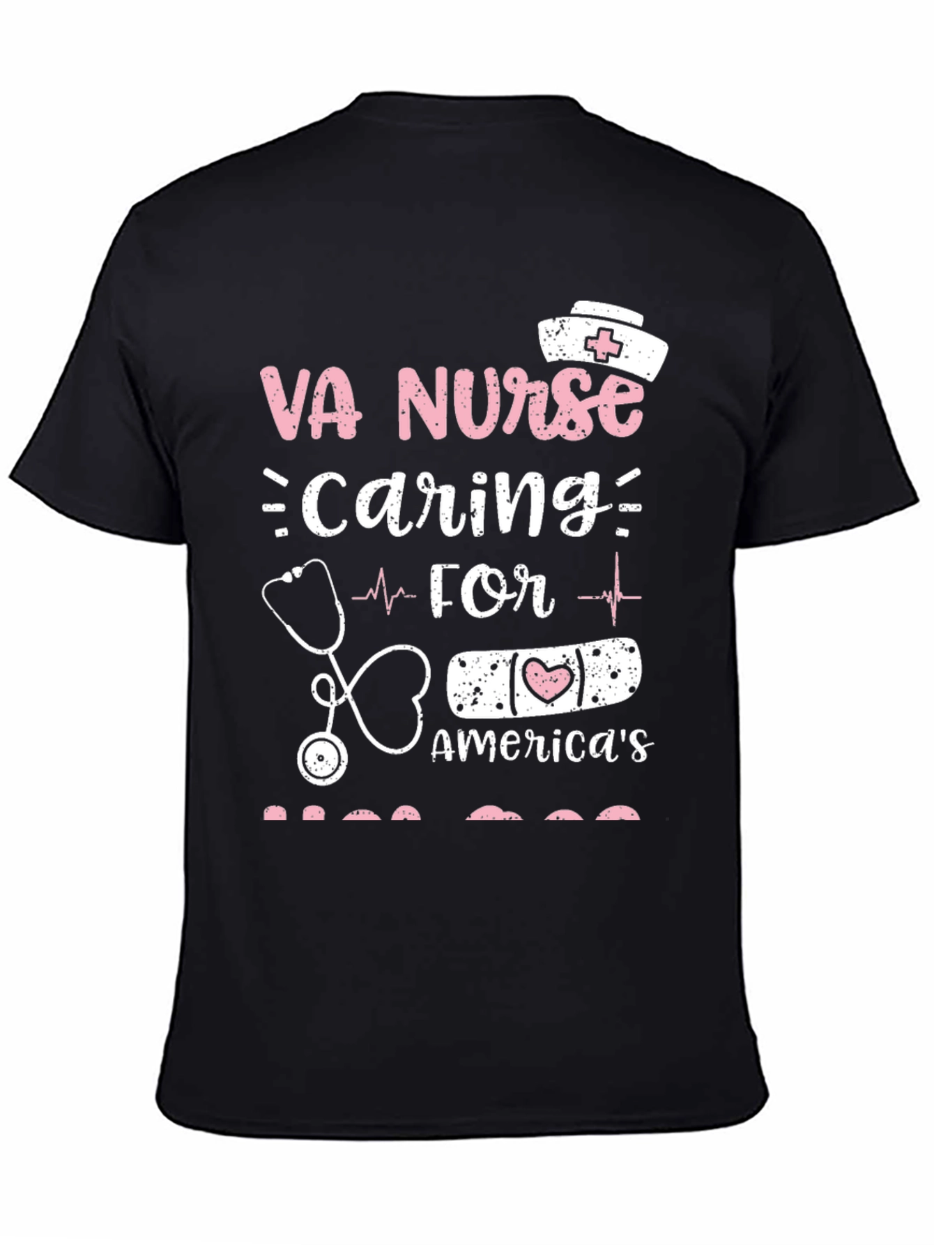 Camiseta Negra VA Nurse Caring for America