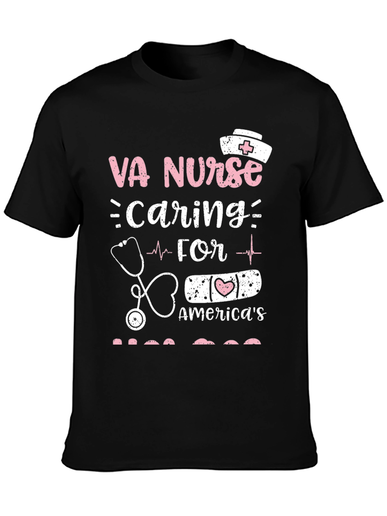 Camiseta Negra VA Nurse Caring for America