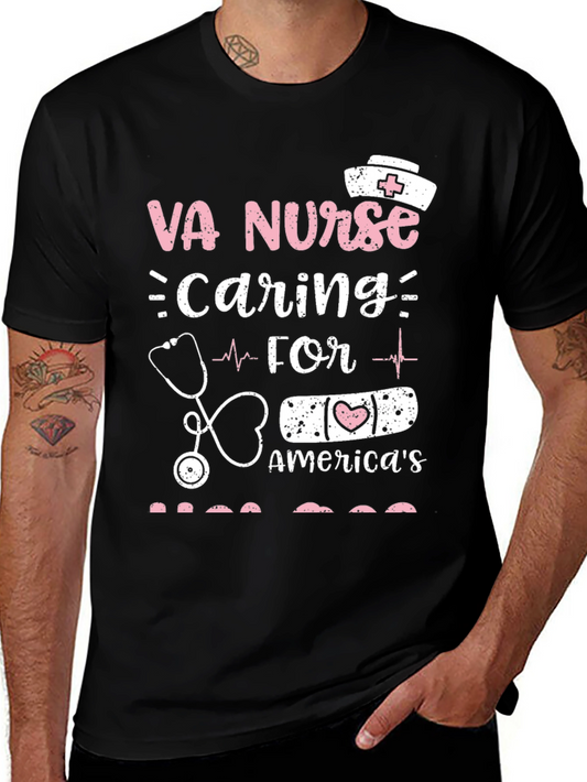 Camiseta Negra VA Nurse Caring for America