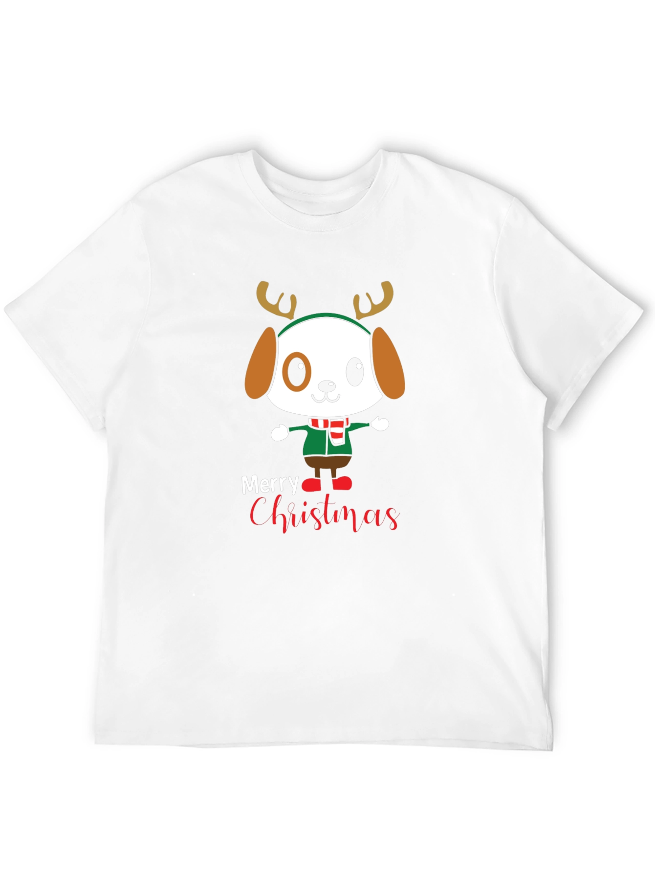 Camiseta Negra Navideña con Diseño de Cachorro