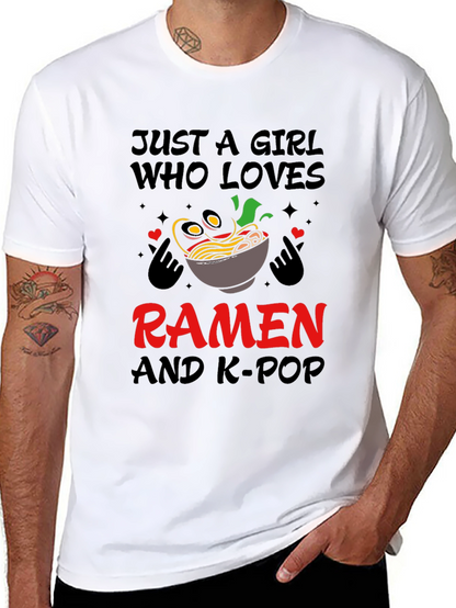 Camiseta Negra: Ramen y K-Pop