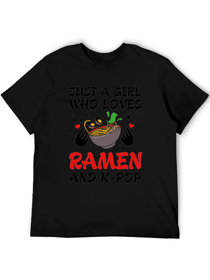 Camiseta Negra: Ramen y K-Pop