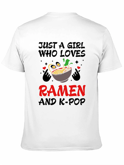 Camiseta Negra: Ramen y K-Pop